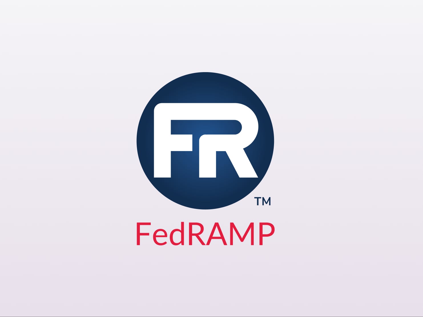 FedRAMP logo with a dark blue circle featuring "FR" in white, and "FedRAMP" written in red below on a light background.