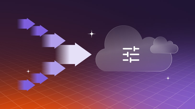 Graphic showing arrows migrating towards a cloud.